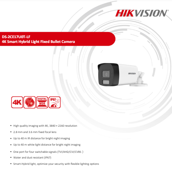 HIKVISION 8MP DS-2CE17U0T-LF 2.8mm (1ตัว) - Image 2