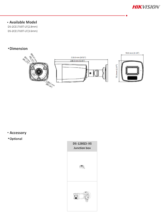 HIKVISION 8MP DS-2CE17U0T-LF 2.8mm (1ตัว) - Image 4