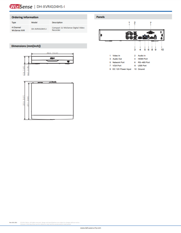 DAHUA XVR4104HS-I (AI Series) - Image 4