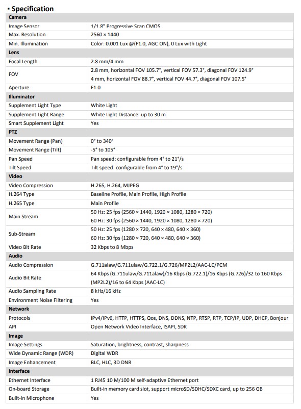 HIKVISION IP 4MP DS-2DE2C400SCG-E F0(2.8mm) - Image 5