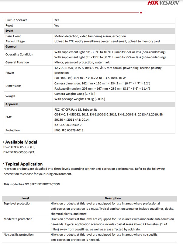 HIKVISION IP 4MP DS-2DE2C400SCG-E F0(2.8mm) - Image 4
