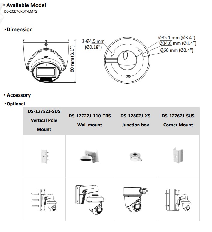 HIKVISION 3K กล้องวงจรปิด รุ่น DS-2CE76K0T-LMFS 3.6mm - Image 6