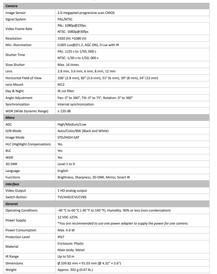 HIKVISION 2MP กล้องวงจรปิด รุ่น DS-2CE78D3T-IT3F 3.6mm(1ตัว) (ไม่ใช่ Smart hybrid light) - Image 3