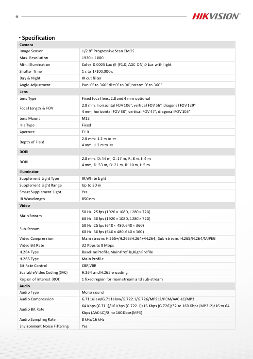 HIKVISION กล้องวงจรปิด Colorvu IP Camera 2MP รุ่น DS-2CD1027G3-LIU 2.8มม. หรือ 4มม. 1ตัว - Image 5