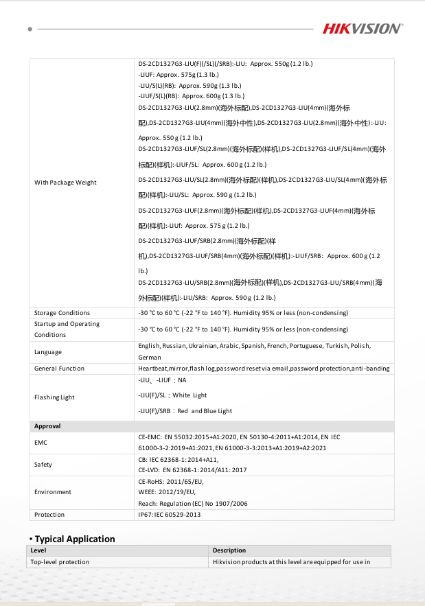 HIKVISION กล้องวงจรปิด COLORVU IP CAMERA 2MP รุ่น DS-2CD1327G3-LIU 2.8mm//4mm(1ตัว) - Image 3