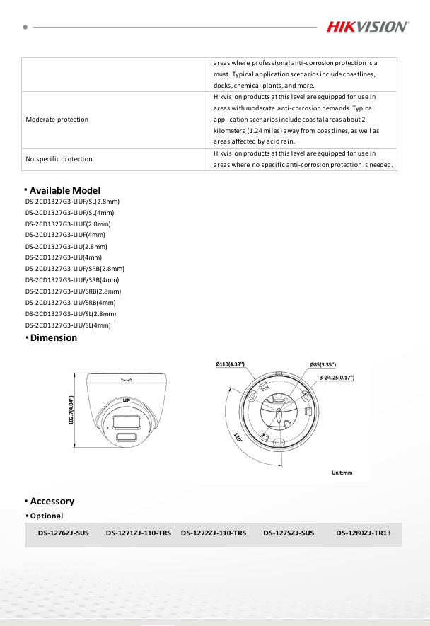 HIKVISION กล้องวงจรปิด COLORVU IP CAMERA 2MP รุ่น DS-2CD1327G3-LIU 2.8mm//4mm(1ตัว) - Image 7