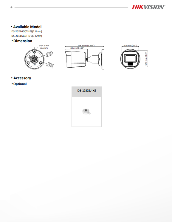 HIKVISION กล้องวงจรปิด Smart Hybrid Light 2K รุ่น DS-2CE16G0T-LFS 2.8mm หรือ 3.6mm (1ตัว) - Image 4